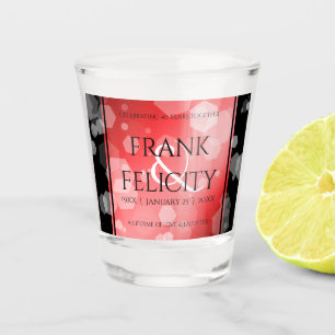 Elegant 40th 80th Ruby Wedding Anniversary Shot Glass