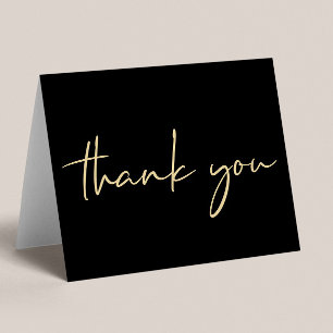 Elegant 40th Birthday Black Gold Thank You Card
