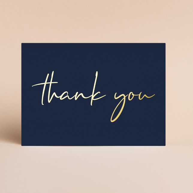 Elegant 40th Birthday Blue Foil Thank You Card (Creator Uploaded)