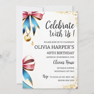 Elegant 40th Birthday Invitation