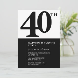 Elegant 40th birthday invitations Chic Simple