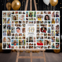 Elegant 40th Birthday Memory Photo Board
