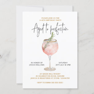 Elegant 40th Birthday Party Aged to Perfection Invitation