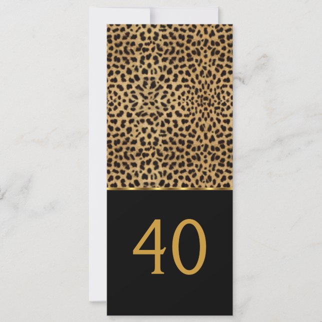 Elegant 40th Leopard Elegant Birthday Party Invitation (Front)