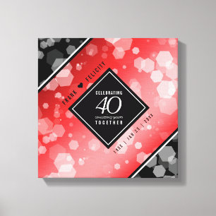 Elegant 40th Ruby Wedding Anniversary Celebration Canvas Print