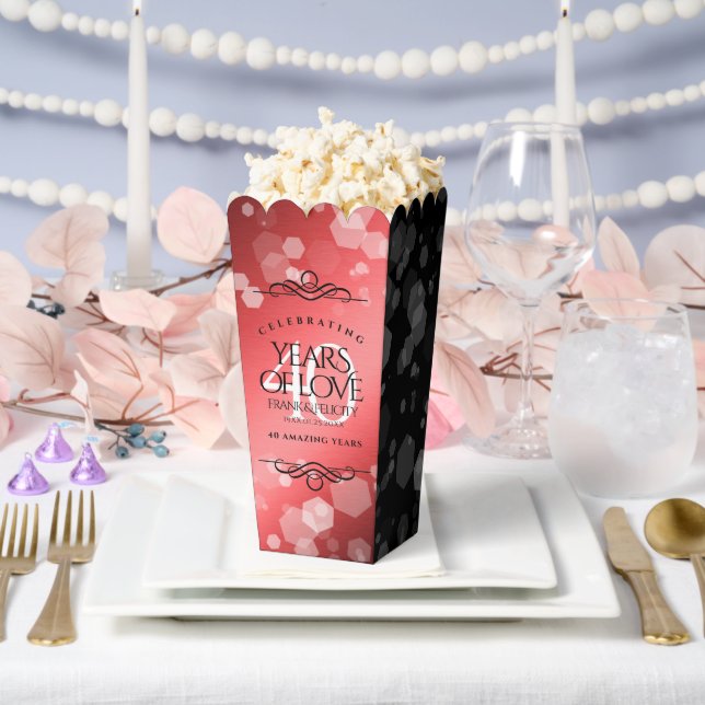 Elegant 40th Ruby Wedding Anniversary Celebration Favour Box (Wedding)