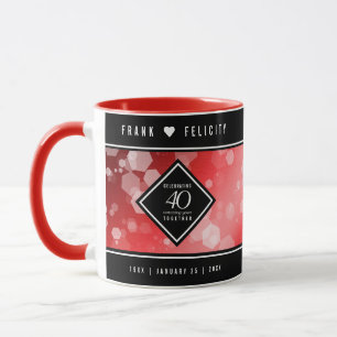 Elegant 40th Ruby Wedding Anniversary Celebration Mug