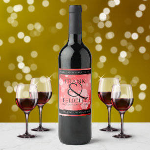 Elegant 40th Ruby Wedding Anniversary Celebration Wine Label