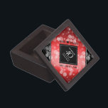 Elegant 40th Ruby Wedding Anniversary Gift Box<br><div class="desc">Celebrate the 40th ruby wedding anniversary with this stylish keepsake box! Elegant black and white lettering with hexagonal confetti on a ruby red background add a memorable touch for this special occasion and extraordinary milestone. Personalise with the couple's names and dates of marriage. Design © W.H. Sim. See more at...</div>