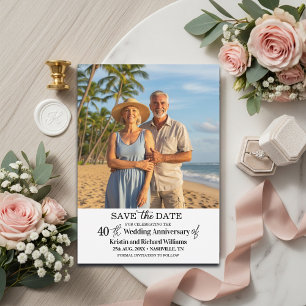 Elegant 40th Wedding Anniversary Photo Save The Date