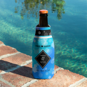 Elegant 41st Blue Topaz Wedding Anniversary Bottle Cooler