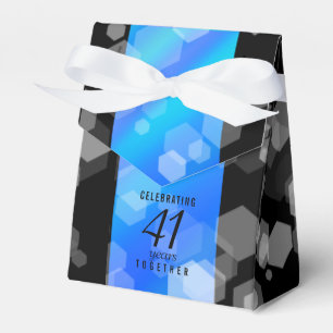 Elegant 41st Blue Topaz Wedding Anniversary Favour Box