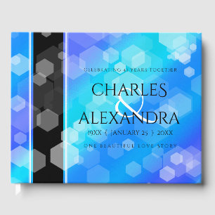 Elegant 41st Blue Topaz Wedding Anniversary Guest Book