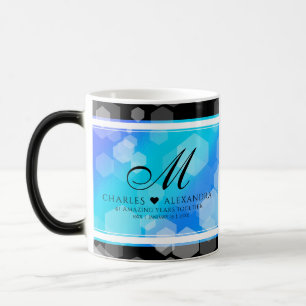 Elegant 41st Blue Topaz Wedding Anniversary Magic Mug