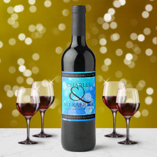Elegant 41st Blue Topaz Wedding Anniversary Wine Label