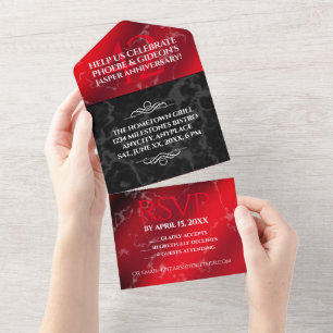 Elegant 42nd Jasper Wedding Anniversary All In One Invitation