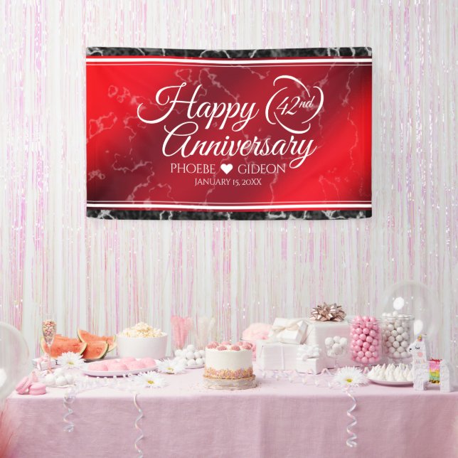 Elegant 42nd Jasper Wedding Anniversary Banner (Party)