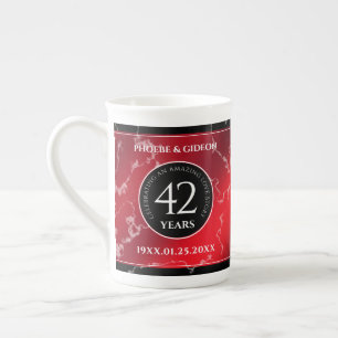Elegant 42nd Jasper Wedding Anniversary Bone China Mug