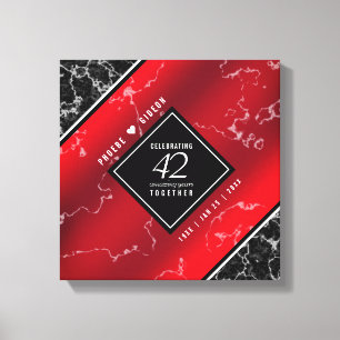Elegant 42nd Jasper Wedding Anniversary Canvas Print