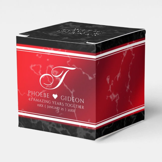 Elegant 42nd Jasper Wedding Anniversary Favour Box (Front Side)