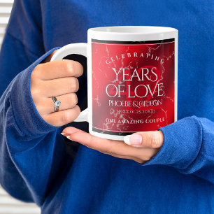 Elegant 42nd Jasper Wedding Anniversary Large Coffee Mug