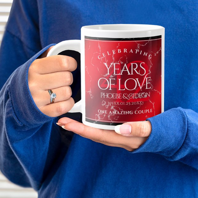 Elegant 42nd Jasper Wedding Anniversary Large Coffee Mug (42nd Wedding Anniversary Jumbo Coffee Mug Cover Photo.)