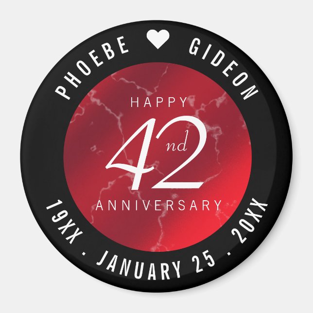 Elegant 42nd Jasper Wedding Anniversary Magnet (Front)