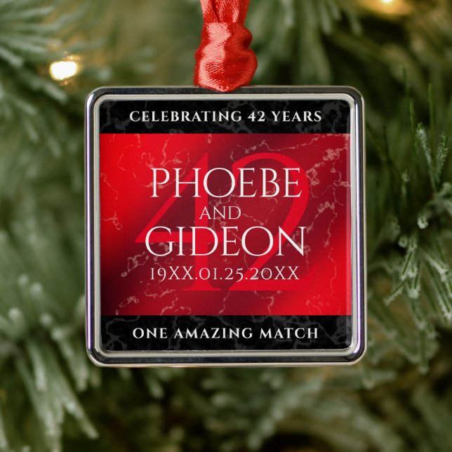 Elegant 42nd Jasper Wedding Anniversary Metal Tree Decoration (Tree)