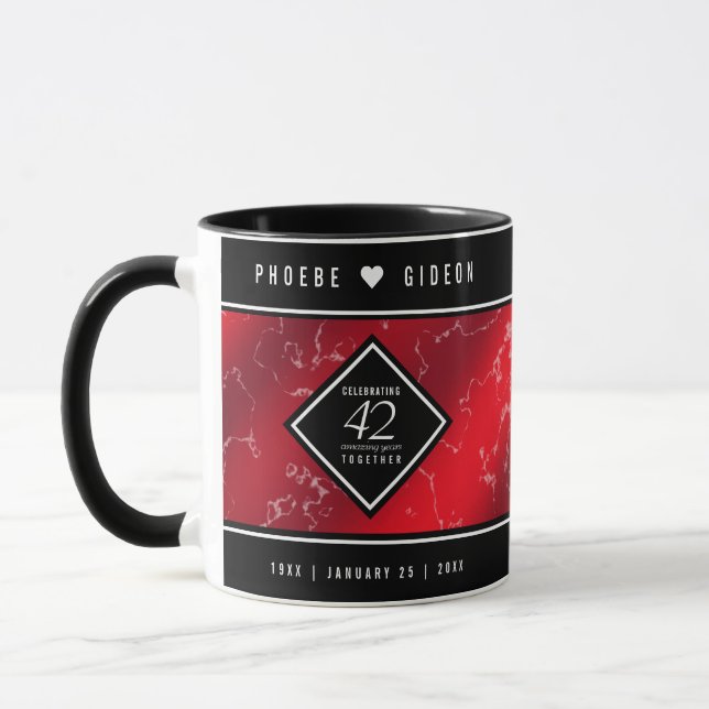 Elegant 42nd Jasper Wedding Anniversary Mug (Left)