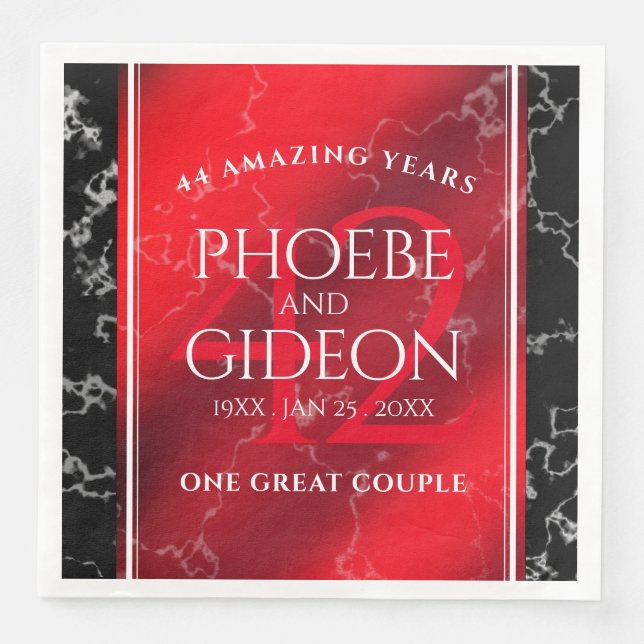 Elegant 42nd Jasper Wedding Anniversary Napkin (Front)