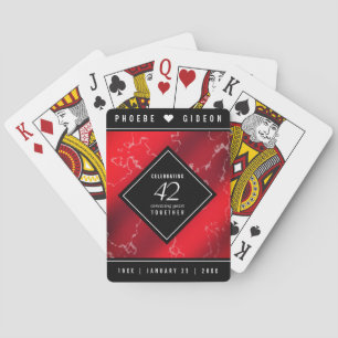 Elegant 42nd Jasper Wedding Anniversary Playing Cards