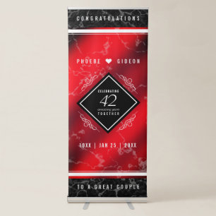 Elegant 42nd Jasper Wedding Anniversary Retractable Banner
