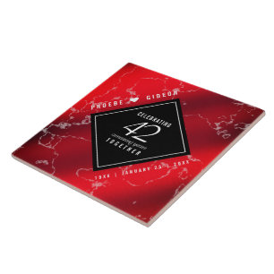 Elegant 42nd Jasper Wedding Anniversary Tile