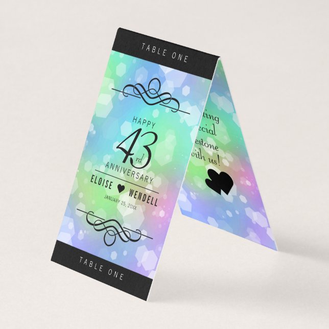 Elegant 43rd Opal Wedding Anniversary Celebration (Front)
