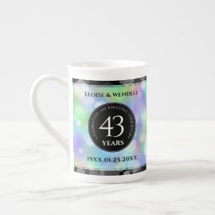 Elegant 43rd Opal Wedding Anniversary Celebration Bone China Mug