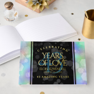 Elegant 43rd Opal Wedding Anniversary Celebration Guest Book