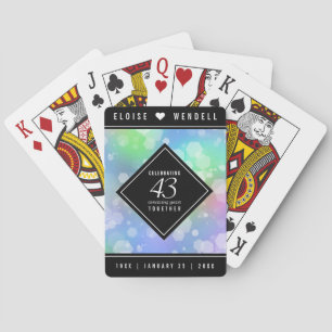 Elegant 43rd Opal Wedding Anniversary Celebration Playing Cards