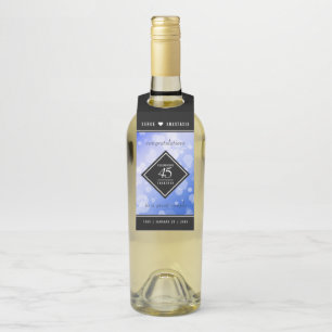 Elegant 45th Sapphire Wedding Anniversary Bottle Tag