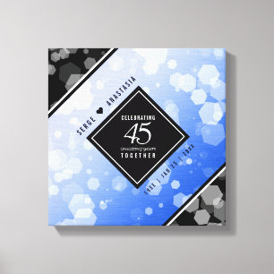 Elegant 45th Sapphire Wedding Anniversary Canvas Print