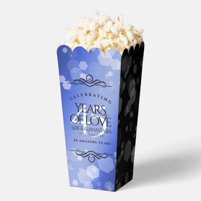 Elegant 45th Sapphire Wedding Anniversary Favour Box (Popped)