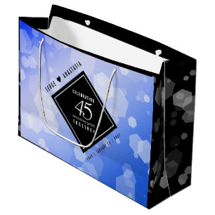 Elegant 45th Sapphire Wedding Anniversary Large Gift Bag