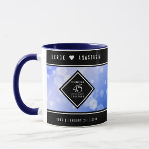 Elegant 45th Sapphire Wedding Anniversary Mug