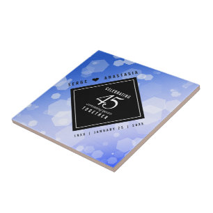 Elegant 45th Sapphire Wedding Anniversary Tile