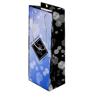 Elegant 45th Sapphire Wedding Anniversary Wine Gift Bag
