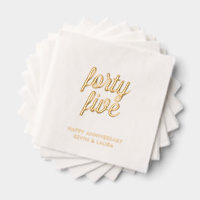 Elegant 45th Wedding Anniversary Gold Foil Napkins