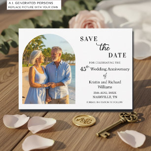 Elegant 45th Wedding Anniversary Photo Save The Date