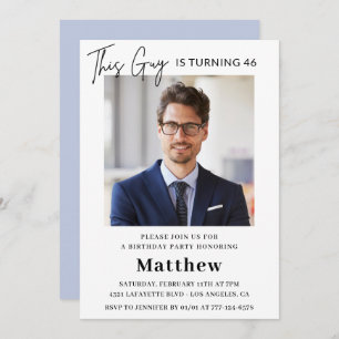 Elegant 46th birthday invitations Men Photo