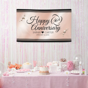 Elegant 46th Pearl Wedding Anniversary Celebration Banner