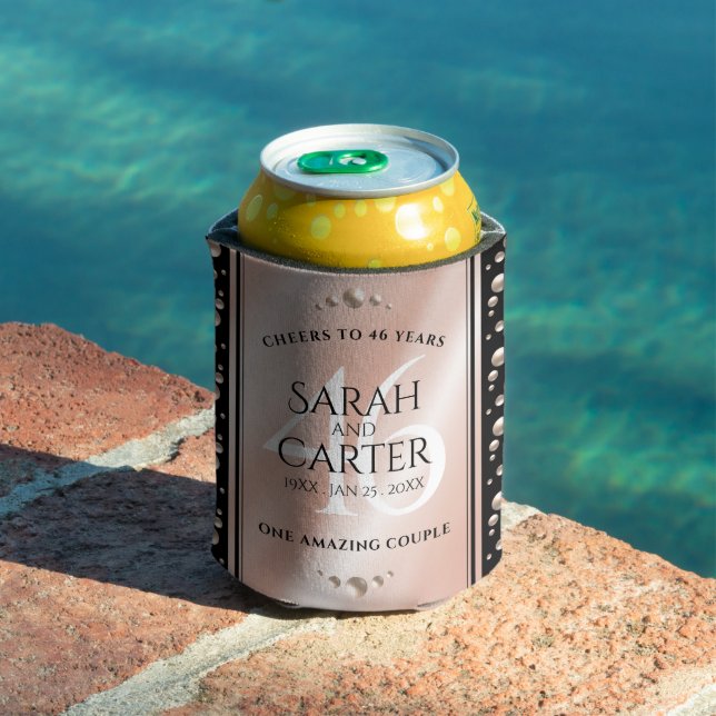 Elegant 46th Pearl Wedding Anniversary Celebration Can Cooler (In Situ Pool)