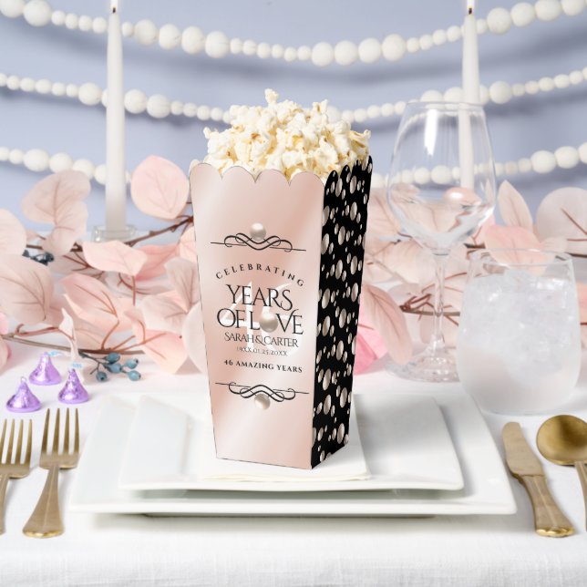 Elegant 46th Pearl Wedding Anniversary Celebration Favour Box (Wedding)